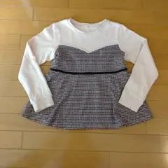 KUMIKYOKU 組曲 ジャガード切り替え 長袖トレーナー 140cm