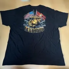 00s USA製 USMC 米海兵隊 ヴィンテージTシャツ　古着　両面プリントのサムネイル