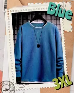 3XL 重ね着風 ロング Tシャツ クルーネック カジュアル メンズ