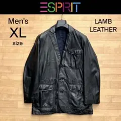 XL ESPRIT レザージャケット 黒 ラムレザー エスプリ 本革ジャケット
