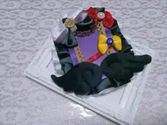 B8 硬質ケース デコ 痛トレカケース リボン 羽 ブラック 黒 紫 パープル