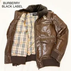 BURBERRY BLACK LABEL ダウンジャケット ファー 茶 L