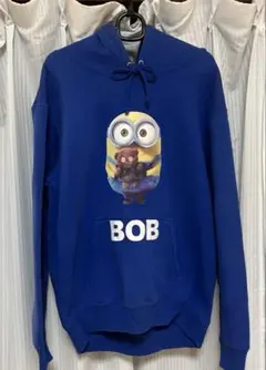 ミニオン　ブルー　フードパーカー　裏起毛