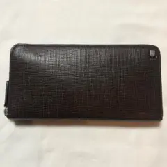 未使用難有り・ランバン コレクション・牛革 ファスナー長財布（焦茶・ブラウン