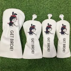 4点セット 新品 GOLFドラえもん ゴルフクラブヘッドカバー 白