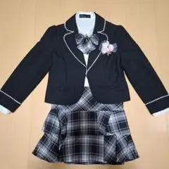 女の子 スーツ 4点セット チェック柄 入学式 130cm
