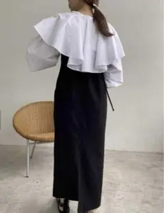 新品未使用 カプリシューレマージュ ケープ襟ボレロシャツ ビッグ襟