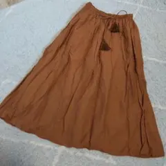 シンプリシテェ ブラウン 綿 フレアロングスカート