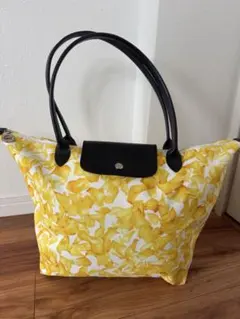LONGCHAMP イエロー花柄トートバッグ