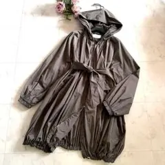 美品★ヘルノ フード付き スプリングコート ブルゾン ベルト ゆったり カーキのサムネイル