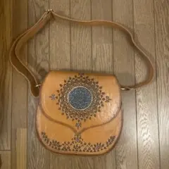 BUBA ブーバ ビーズ刺繍 レザー ショルダーバッグ エスニック 