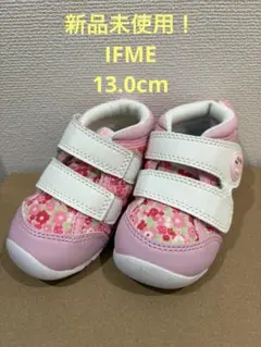 IFME 13.0cm ベビーシューズ ピンク 花柄