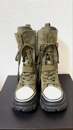 OTO GIRLS 厚底ハイカットブーツ オリーブ色