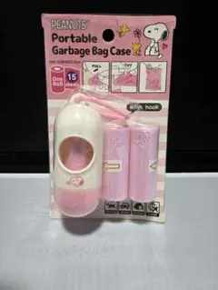 新品◆スヌーピー 携帯ゴミ袋ケースカラピナ付き ビニール袋3ロール付き★