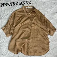 PINKY&DIANNEシルクドルマン袖ブラウス　ブラウン　Mのサムネイル