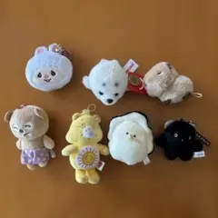 ぬいぐるみ　マスコット　キーホルダー7点セット　モンチッチ　キュアベア　ティム他