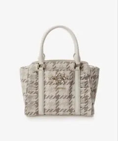 サマンサベガ チェックビジューフリルハンドバッグ ホワイト