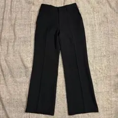 GU フレアスラックス センタープレス メンズ 黒 美シルエット