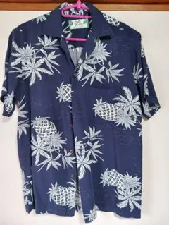 TWO PALMS アロハシャツ ネイビー パイナップル柄