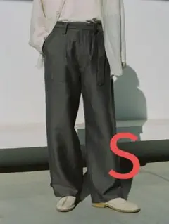 LIDNM WOOL LINEN BELTED PANTS Sサイズ