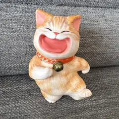 サイン入り　1点もの　もりわじんさん　猫 もりわじん作品「寝子」ねこの置物 猫造形 白黒ハチワレ ブチ猫