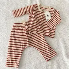 プチバトー　パイルカーディガン&パンツ　セット