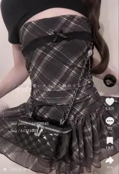 SHEIN チェック柄 ミニワンピース