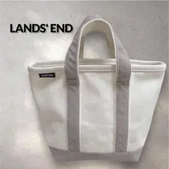 LANDS' END ランズエンド 帆布トートバッグ キナリ×グレーのサムネイル