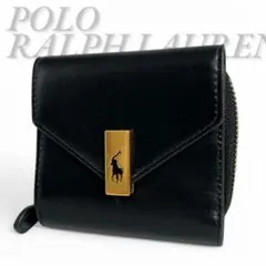 極美品 ポロラルフローレン 折り財布 POLO ID 二つ折り 小銭入れ ポニー