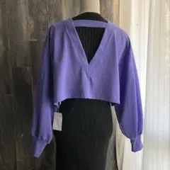 discoat 新品未使用 ボレロ 背中あき ボリュームスリーブ パープル