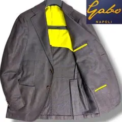 J7295 未使用 gabo 23AWシルカシミヤテーラードジャケット 茶 48 2025年最新】Gabo 柄：チェック テーラードジャケットの人気アイテム