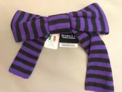 SONIA RYKIEL ニットリボンブローチ パープル×ブラックのサムネイル
