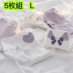 5枚組Ｌ女の子ショーツ ジュニア綿 肌着　高校ランジェリー女性下着　第96号