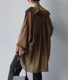 PAGEBOY　シアーローンチュニックシャツ　ブラウンのサムネイル