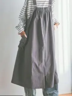 【Lサイズ】Nico and… ポケットZIPジャンパースカート　チャコール