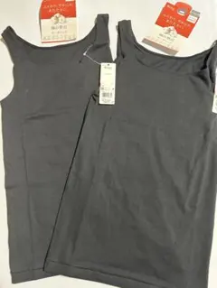 ワコールwing 綿の贅沢オーガニックノースリーブ タンクトップM2枚黒