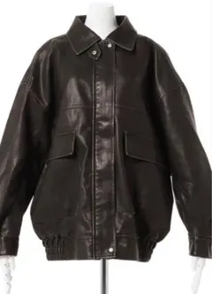 【INGNI】ダークブラウン オーバーサイズ レザージャケット