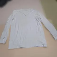 H212 ホワイト Vネック 長袖シャツ ヒートテック