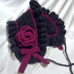 【週末SALE】ヘッドドレス　ボンネット　バブーシュカ　ハンドメイド