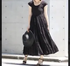 MARIHA マリハ 草原の虹のドレス マキシ丈ワンピース フレア ブラック