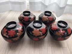 蓋付煮物椀　汁椀　5客揃い　吸物椀のサムネイル