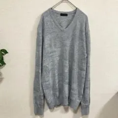 TÊTE HOMME テットオム Vネックニット 柄編み グレー サイズ6のサムネイル