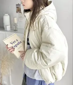 中綿フード付ショートジャケットブルゾン