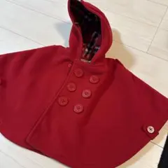 ミキハウス 赤 フリースポンチョ F