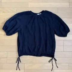 niko and … 五分袖ブラウス　シアーブラウス　ブラック　黒　ニコアンド