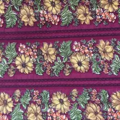 昭和レトロ⭐︎花柄の葡萄色生地　150×90