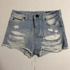 MAISON GILEY ダメージデニムショーパン 薄色