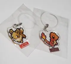 明治コーヒー＆いちご　ポケモン　 ペットボトルチャーム　イーブイ、ヒトカゲ