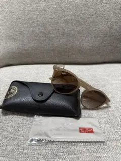 Ray-Ban ベージュ ラウンドサングラス ケース付き