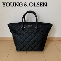 美品❗️【YOUNG & OLSEN】ブラック キルティング ハンドバッグ